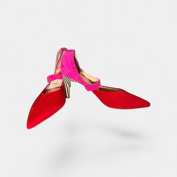 Peter Kaiser Shoes - Peter Kaiser lipstick Berry suede Schwarz lines heels size 8